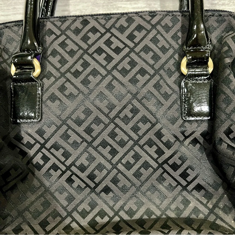 NWT Tommy Hilfiger Purse Satchel Black/Brown Logo Bag With Used Wallet‎ Included
